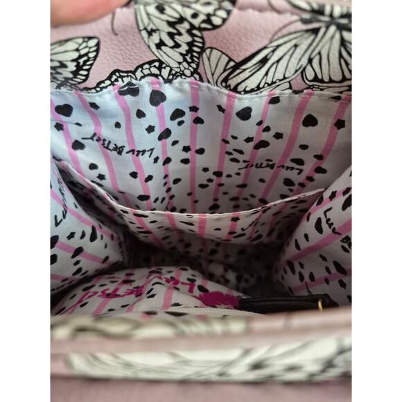 Luv Betsey by Betsey Johnson Pink & Black Butterfly Mini Backpack Gold Accents - Picture 8 of 11